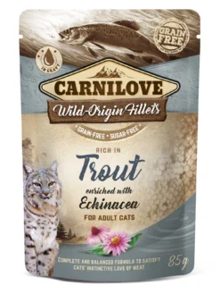 Carnilove Trout With Echinacea Wet Cat Food Pouches - 24 X 85g By Carnilove
