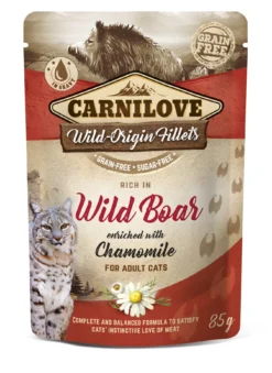 Carnilove Wild Boar With Chamomile Wet Cat Food Pouches - 24 X 85g By Carnilove