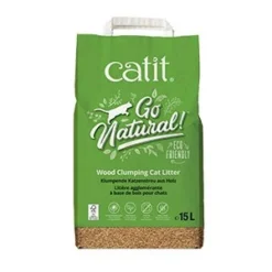 Catit Go Natural Wood Clumping Cat Litter - 15 Litres By Catit