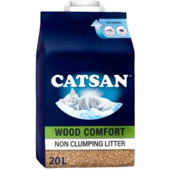 Catsan Wood Comfort Non Clumping Cat Litter - 20L By Catsan