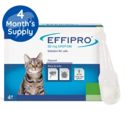 Effipro Spot On Flea & Tick Treatment For Cats - 4 Pack By Effipro