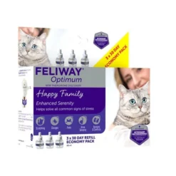 Feliway Optimum 30 Day Refill For Cats - Pack Of 3 X 48ml By Feliway
