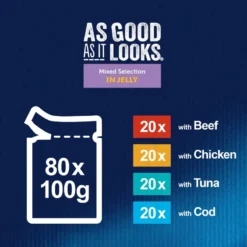 Felix As Good As It Looks Meat And Fish Cat Food - 80 X 100g By Felix -Cat's Store Felix As Good As It Looks Meat And Fish Cat Food 80x100g 3