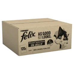 Felix As Good As It Looks Mixed Selection In Jelly Wet Cat Food Pouches - 120 X 100g By Felix