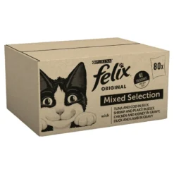 Felix Fish & Poultry Wet Cat Food - 80x100g By Felix