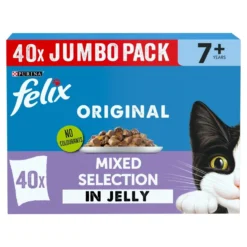 Felix Senior Variety In Jelly Wet Cat Food Pouches - 40 X 100g By Felix