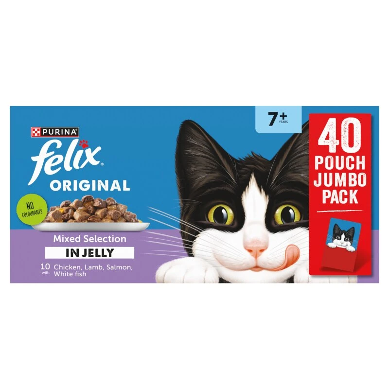 Felix Senior Variety In Jelly Wet Cat Food Pouches - 40 X 100g By Felix 3 Felix Senior Variety In Jelly Wet Cat Food Pouches - 40 X 100g By Felix - Image 3