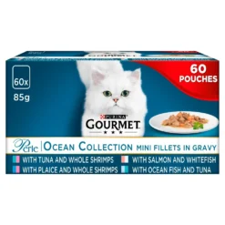 Gourmet Perle Chef's Ocean Collection In Gravy Wet Cat Food Pouches - 60 X 85g By Gourmet