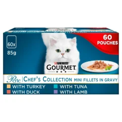 Gourmet Perle Chef's Collection In Gravy Wet Cat Food Pouches - 60 X 85g By Gourmet