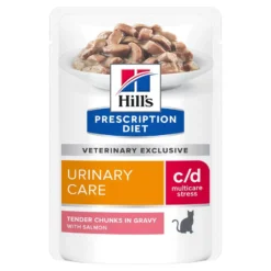 Hill's Prescription Diet C/D Urinary Stress Salmon Cat Pouches - 12 X 85g By Hills Prescription Diet