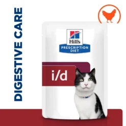 Hill's Prescription Diet I/D Digestive Care Chicken Cat Food Pouches - 12 X 85G By Hills Prescription Diet