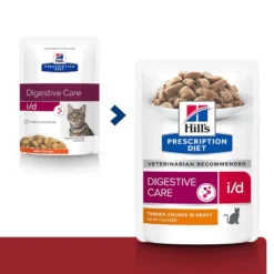 Hill's Prescription Diet I/D Digestive Care Chicken Cat Food Pouches - 12 X 85G By Hills Prescription Diet -Cat's Store Hills Prescription Diet I D Chicken Cat Food Pouches 12 x 85G 3