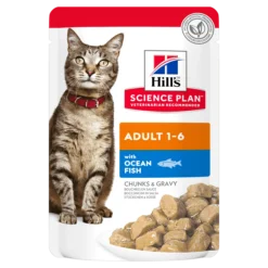 Hill's Science Plan Adult Ocean Fish Cat Food Pouches - 12 X 85g By Hills