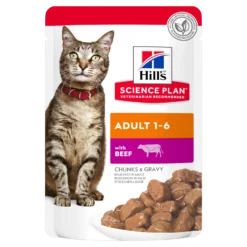 Hill's Science Plan Adult Beef Wet Cat Food Pouches - 12 X 85g By Hills