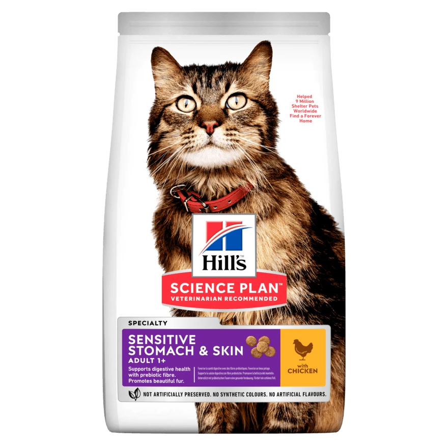 Hill's Science Plan Sensitive Stomach & Skin Dry Cat Food - 7kg By Hills 1 Hill's Science Plan Sensitive Stomach & Skin Dry Cat Food - 7kg By Hills