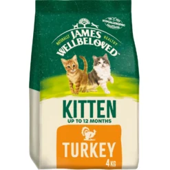 James Wellbeloved Kitten Complete Dry Cat Food Biscuits Turkey - 4kg By James Wellbeloved