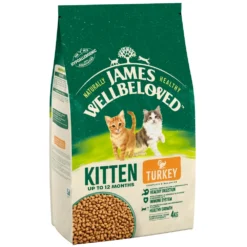 James Wellbeloved Kitten Complete Dry Cat Food Biscuits Turkey - 4kg By James Wellbeloved -Cat's Store James Wellbeloved Turkey Rice Dry Kitten Food 4kg 3