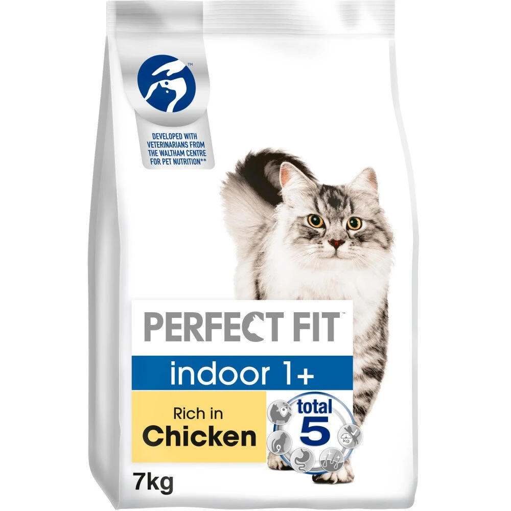 Perfect Fit Indoor 1+ Complete Dry Chicken Cat Food - 7kg By Perfect Fit 1 Perfect Fit Indoor 1+ Complete Dry Chicken Cat Food - 7kg By Perfect Fit