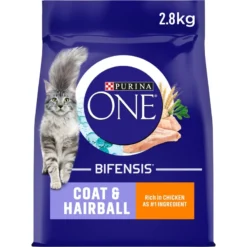 Purina ONE Adult Coat & Hairball Dry Cat Food - 2.8kg By Purina ONE