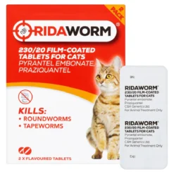 RidaWORM Grilled Meat Flavour Film-Coated Tablets For Cats - 2 Tablets By RidaFlea And RidaWorm -Cat's Store RidaWORM Film Coated Tablets for Cats 2 tablets grilled meat 3