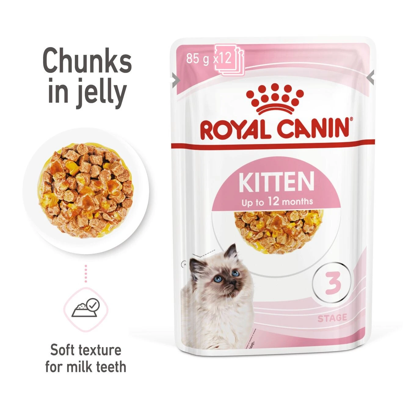 Royal Canin Feline Health Nutrition Wet Kitten Chunks In Jelly - 12 X 85g By Royal Canin 1 Royal Canin Feline Health Nutrition Wet Kitten Chunks In Jelly - 12 X 85g By Royal Canin