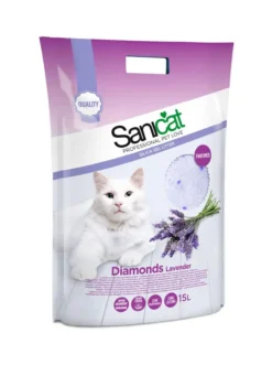 Sanicat Lavender Diamonds Cat Litter - 15 Litre By Sanicat