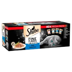 Sheba Fine Flakes Fish Collection In Jelly Wet Cat Food Pouches - 40 X 85g By Sheba -Cat's Store Sheba Fine Flakes Fish Cat Pouches 40 x 85g 3