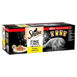 Sheba Fine Flakes Poultry Selection In Jelly Wet Cat Food Pouches - 40 X 85g By Sheba -Cat's Store Sheba Fine Flakes Poultry Cat Pouches in Jelly 40 x 85g 3