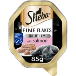 Sheba Tender Fine Flakes Salmon In Jelly Wet Cat Food Trays - 22 X 85g By Sheba