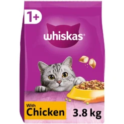 WHISKAS 1+ Adult Cat Dry Food With Chicken - 3.8kg By Whiskas