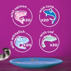 WHISKAS 1+ Fish Favourites Adult Wet Cat Food In Jelly Pouches - 80 X 85g By Whiskas -Cat's Store WHISKAS 1 Cat Pouches Fish Selection in Jelly Multi Pack 80x85g 7