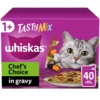 WHISKAS 1+ Chef's Choice Mix Adult Wet Cat Food Pouches In Gravy - 40 X 85g By Whiskas
