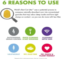 World's Best Original Unscented Cat Litter - 28lb (12.7kg) By Worlds Best Cat Litter -Cat's Store Worlds Best Cat Litter 12.7kg 5